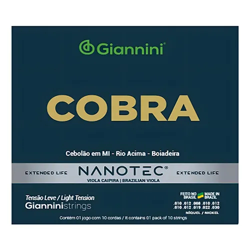 Encordoamento Giannini Cobra Nano Viola Mi Leve Gesvnl Pn