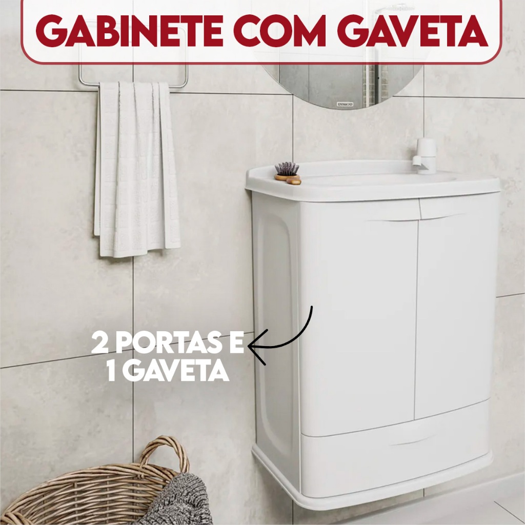 Gabinete Para Banheiro Astra Gab Fit 45 X 32 X 58 Cm