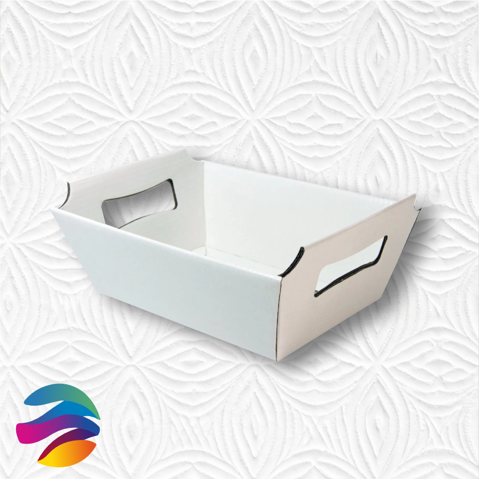 CESTA PAPEL BRANCO, 330G -Páscoa; Cesta de Chocolate; Café da manhã- KIT 10 UNIDADES- TAMANHO G- CX002