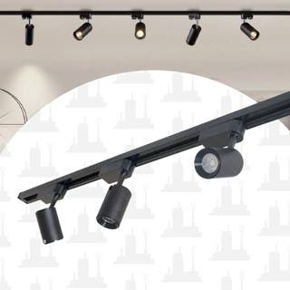 kit Trilho Eletrificado de 1m + 3 Spots 7w led Preto Luz 6500K/ 4000K/ 3000K LED FACTORY em Oferta na Shopee