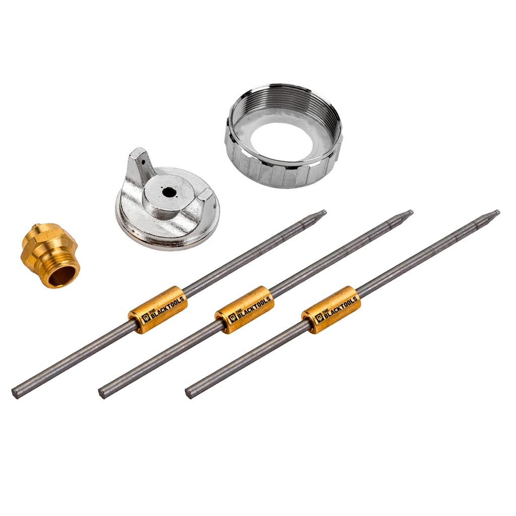 Conjunto Bico Agulha Capa 1.2mm, 1.5mm, 1.8mm Para Pistola De Pintura The Black Tools - Home & Living