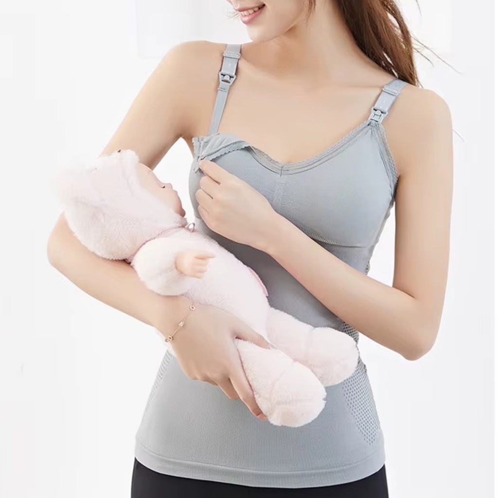 Regata De Amamentação Blusa Maternidade Bojo Removível Liso em Oferta na Shopee