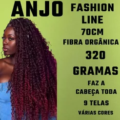 Cabelo Cacheado Orgânico Anjo 70cm Fashion Line 320g 9 Telas para Entrelace