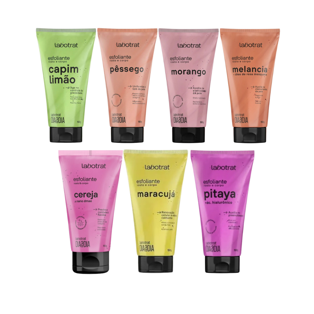 Esfoliante Corpo e Rosto Dia a Dia Vários Aromas Cheiroso Banho Premium 150g Labotrat