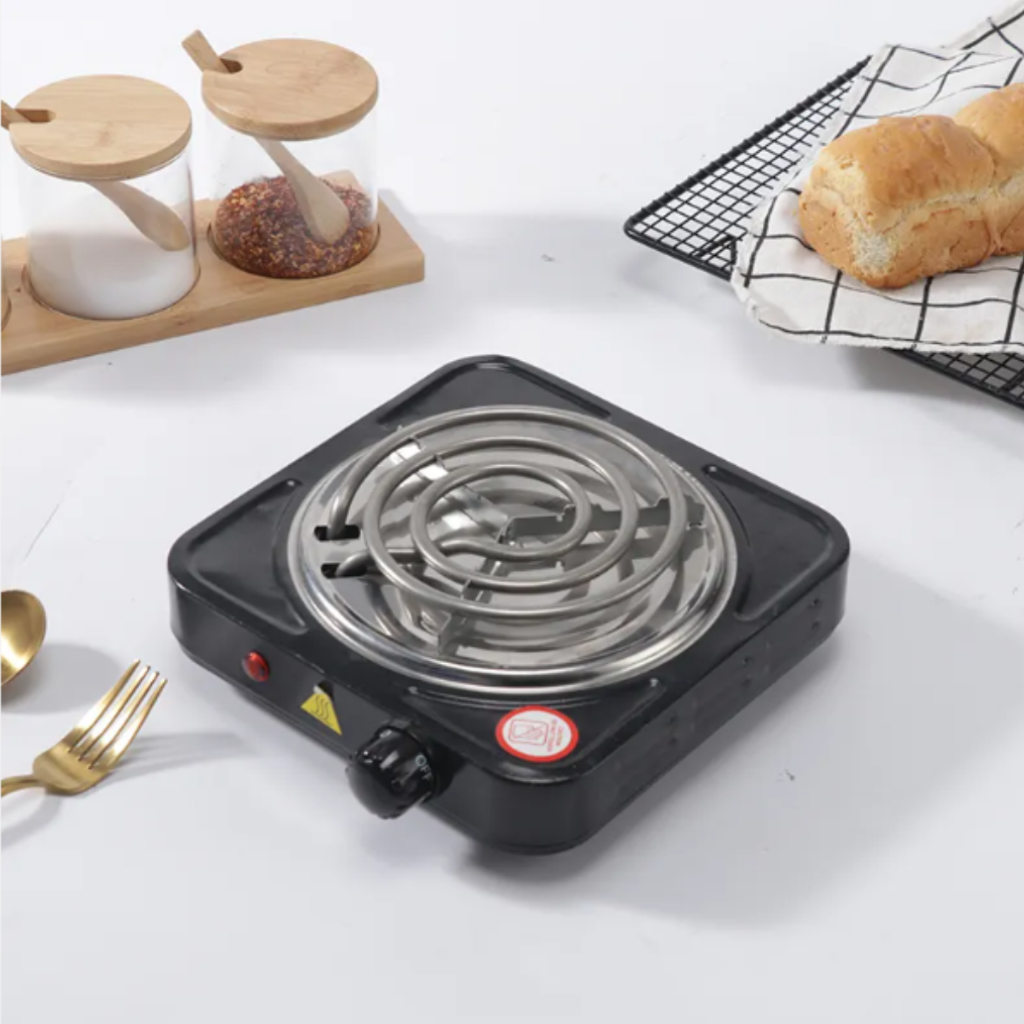 Fogão Elétrico Portátil Fogareiro Cooktop 1 Boca 5 níveis de Temperatura 1000W