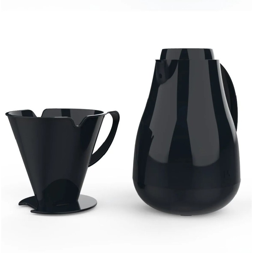 Conjunto Bule Termico Sonetto 1L + Suporte Para Filtro de Cafe Lilas ou Preto Soprano Presente