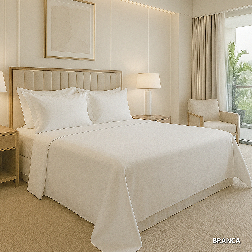 Kit 10 Lençóis Casal Branco Duvet 3 Pçs ABAS100% Algodão 200 Fios Luxo Hotelaria, Hospitais/Pousadas