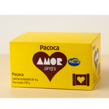 Paçoca Amor Sing´s Quadrada Embrulhada c/30un 540gr- Arcor em Oferta na Shopee