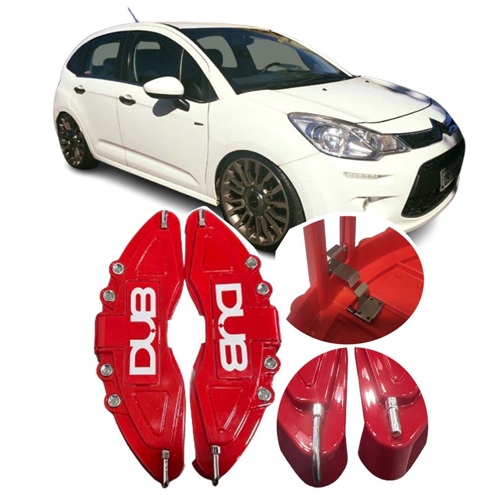 Capa De Pinça De Freio Garras 2 Peças Citroen C3 2013 2014 2015 2016 2017 2018 2019 top sem silicone