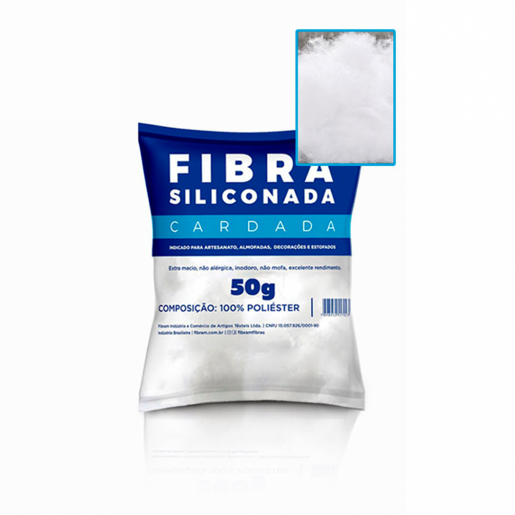 Fibra Siliconada Para Enchimento Cardada Fibran 50g - Almofada / Amigurumi