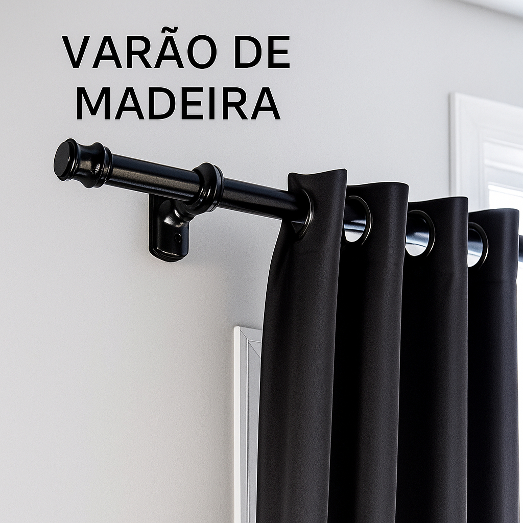 Varão de Madeira Para Cortina e Persiana 2,00m x 19mm - Envio Imediato!