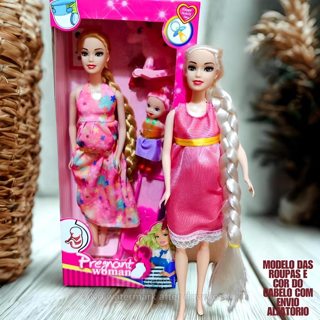 Boneca Grávida Gestante Barato Novo mais acessórios brinquedo barato envio agora compre em Oferta na Shopee