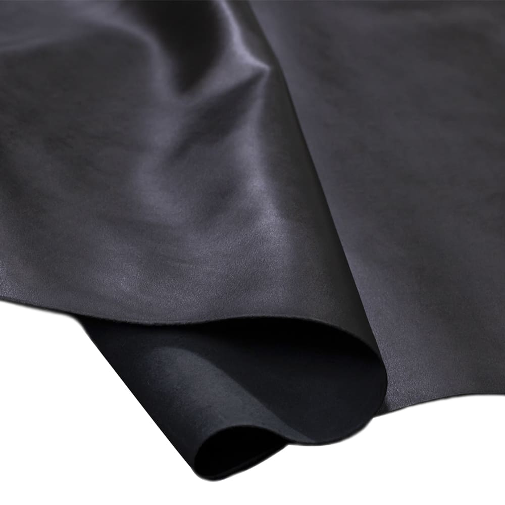 Painel de Couro Legítimo Tipo Madri - 25x50cm Retalho – Placa Textura Leve - Cor: Preto