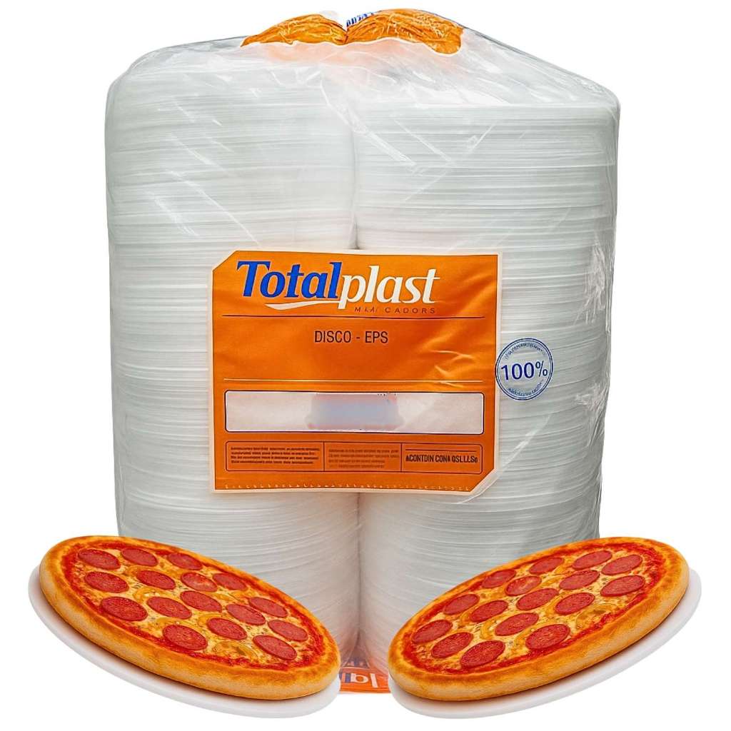Disco De Isopor Branco Multiuso Doce Bolo Salgado Descartavel Multiuso 25 cm Com 200 Unidades