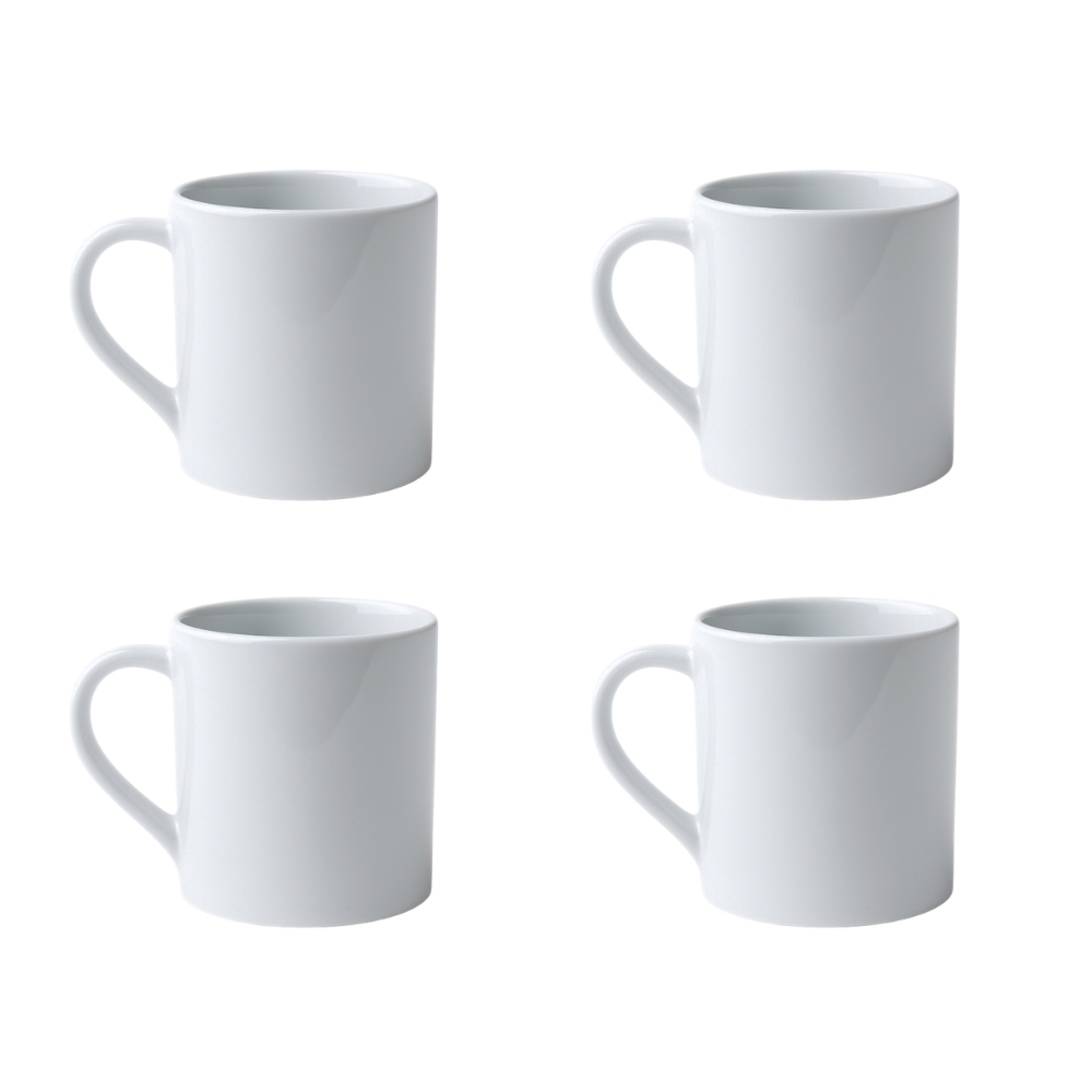 Kit 4 Xícaras de Porcelana Branca 210ml Elegante Resistente Café Chá Sobremesas em Oferta na Shopee