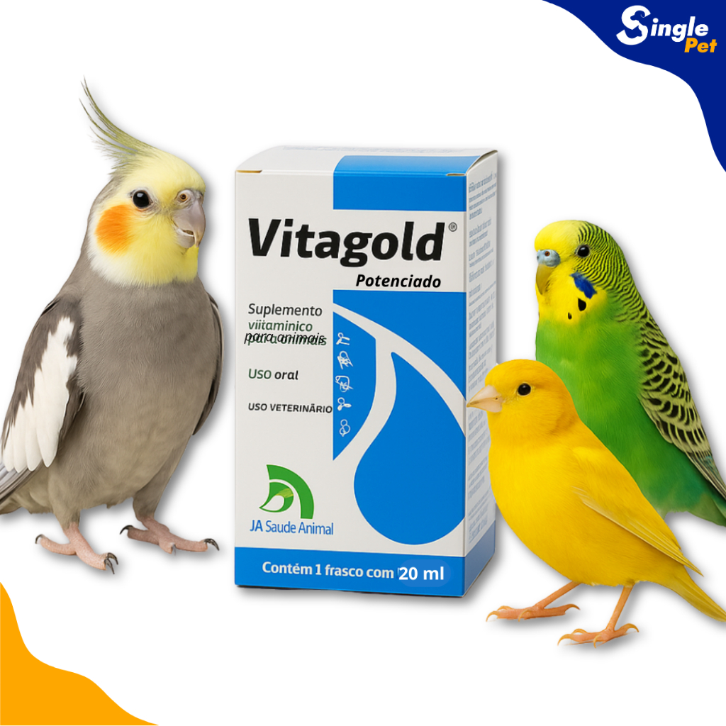 Vitagold Potenciado 20ml - Suplemento Vitamínico em gotas para Pássaros e Animais - Vitamina Pet em Oferta na Shopee