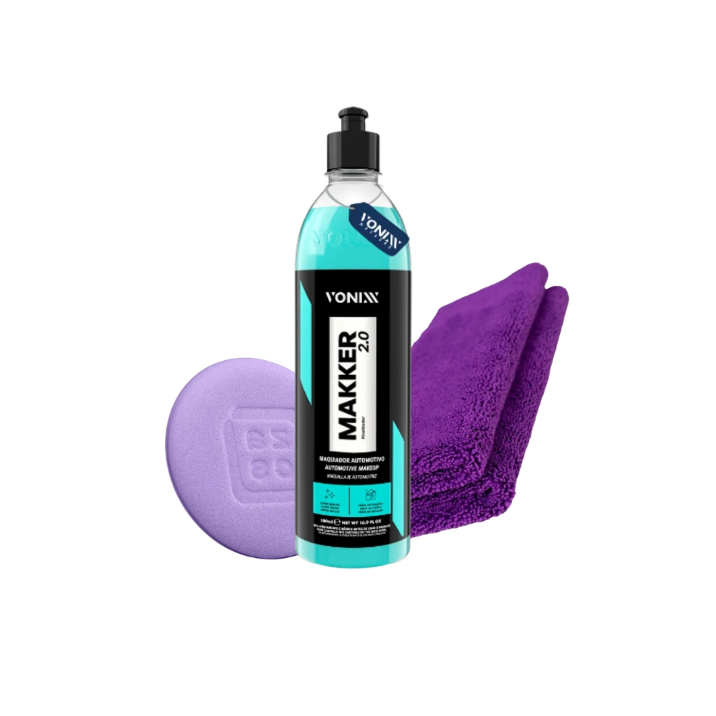 Kit Makker 2.0 Maquiador Automotivo Cobre Riscos + Pano Microfibra 40x40cm + Aplicador - Vonixx