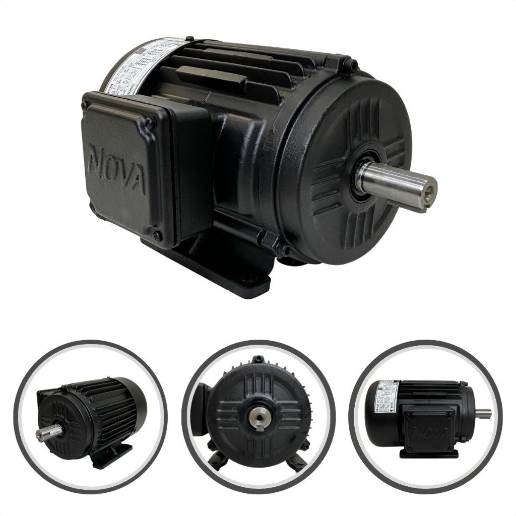 Motor Elétrico Trifásico Betoneira 2cv Baixa Rotação 4 Polos Indução Blindado Engenho Compressor 2Hp