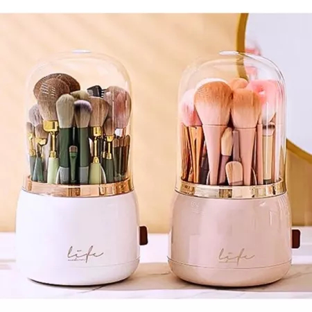 Rotação Organizador Portátil 360º De Mesa Cosmético Maquiagem Porta-escovas TAMPA TRANSPARENTE ENVIAR COR ALEATORIO em Oferta na Shopee