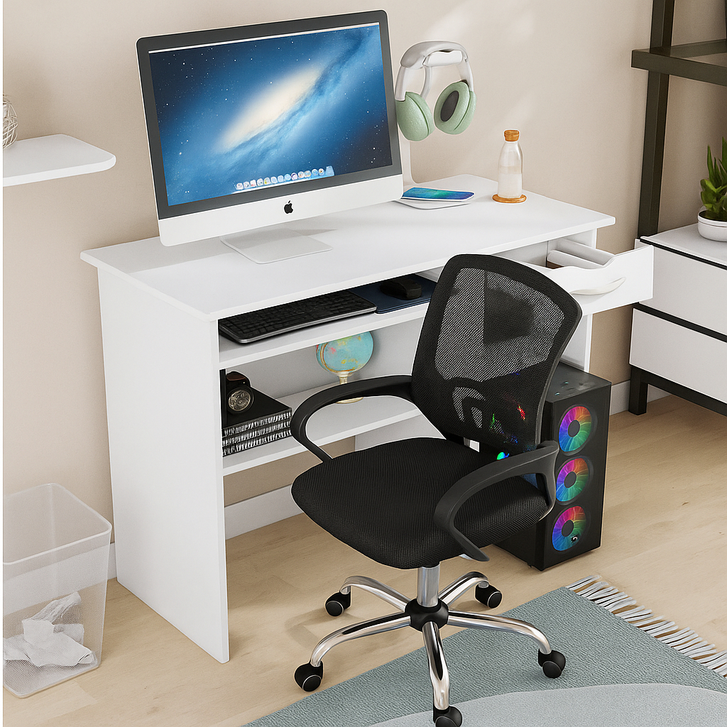 Conjunto Escrivaninha Para Computador + Cadeira Giratória