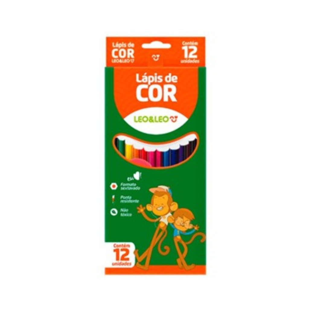LÁPIS DE COR 12 CORES - LEO&LEO