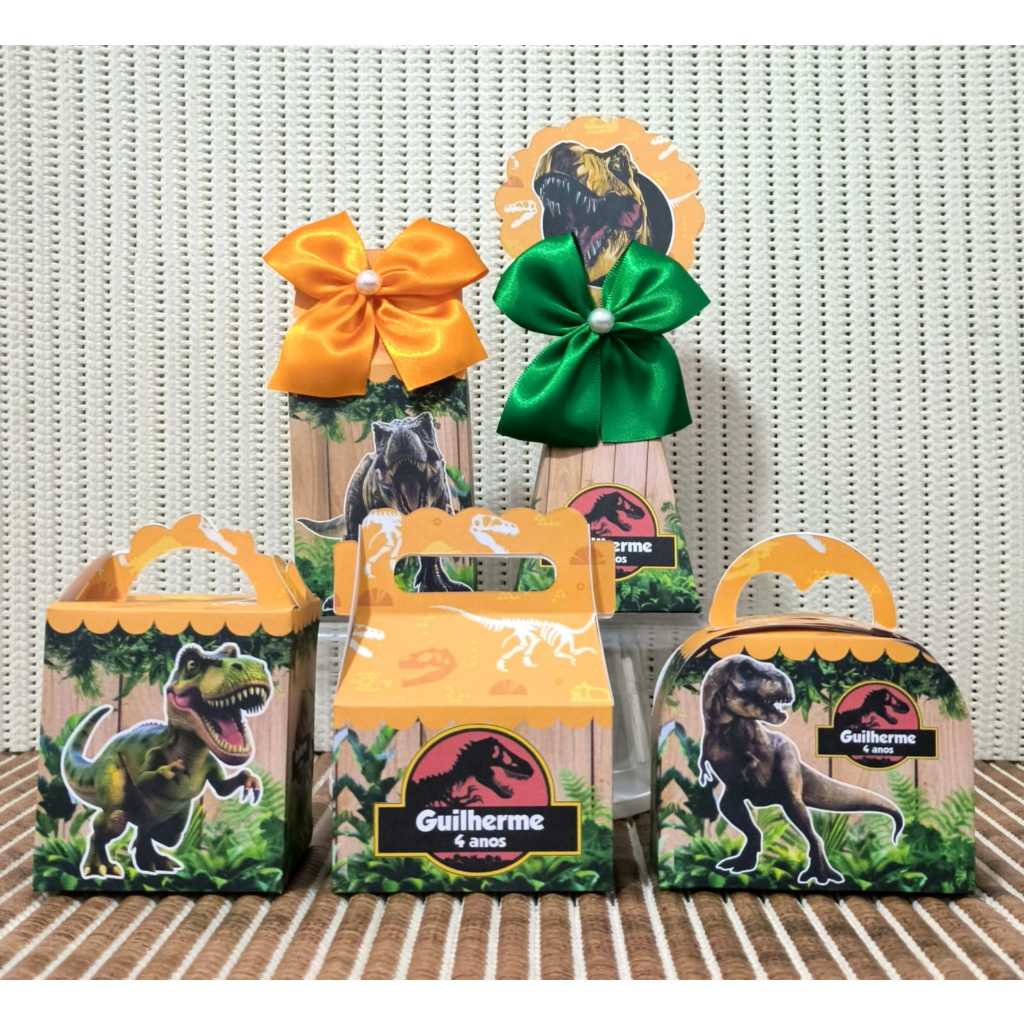 Kit Festa Dinossauro Jurassic Park Personalizados Lembrancinhas Caixinhas para festa PEGUE E MONTE