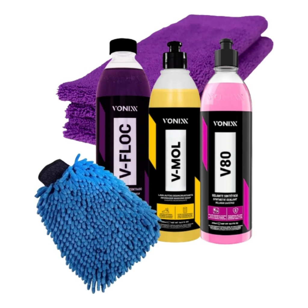 Kit Lavagem Profissional Correta Auto Vonixx V-floc Vmol V80 em Oferta na Shopee