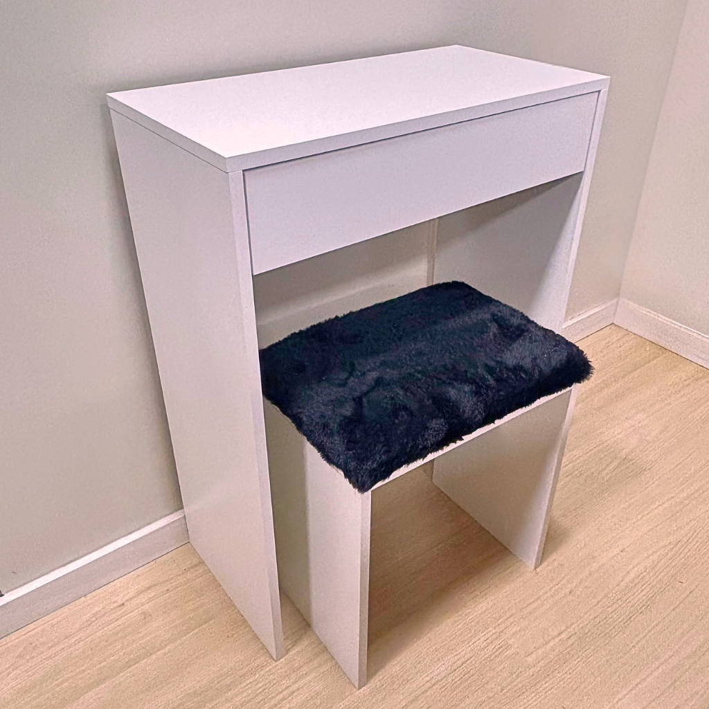 Escrivaninha com Banco e Gaveta com Divisória Multiuso Escritório Quarto Home Office Mesa Computador