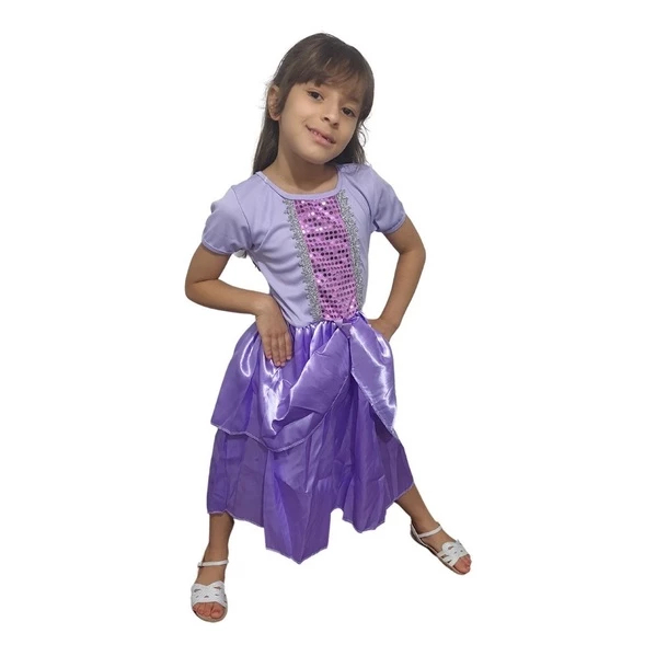 Vestido Da Princesa Sofia Fantasia Infantil Meninas