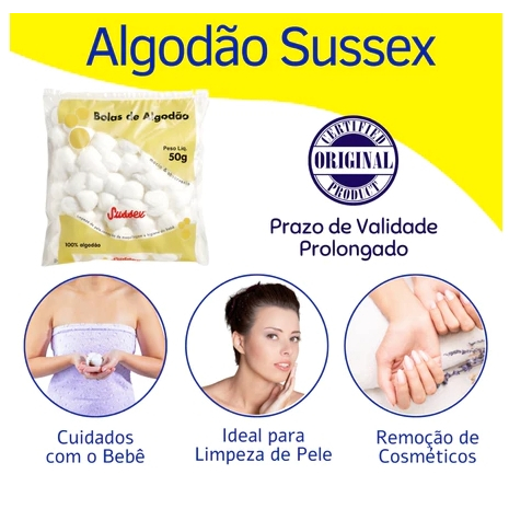 Algodão em Bolas 50 gramas