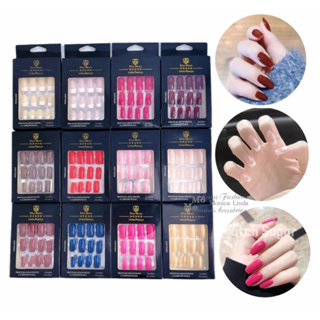 Unhas Postiças Auto Colante - Com 24 Unids - Blue Moon - Unhas Tamanho Médio Promoção em Oferta na Shopee