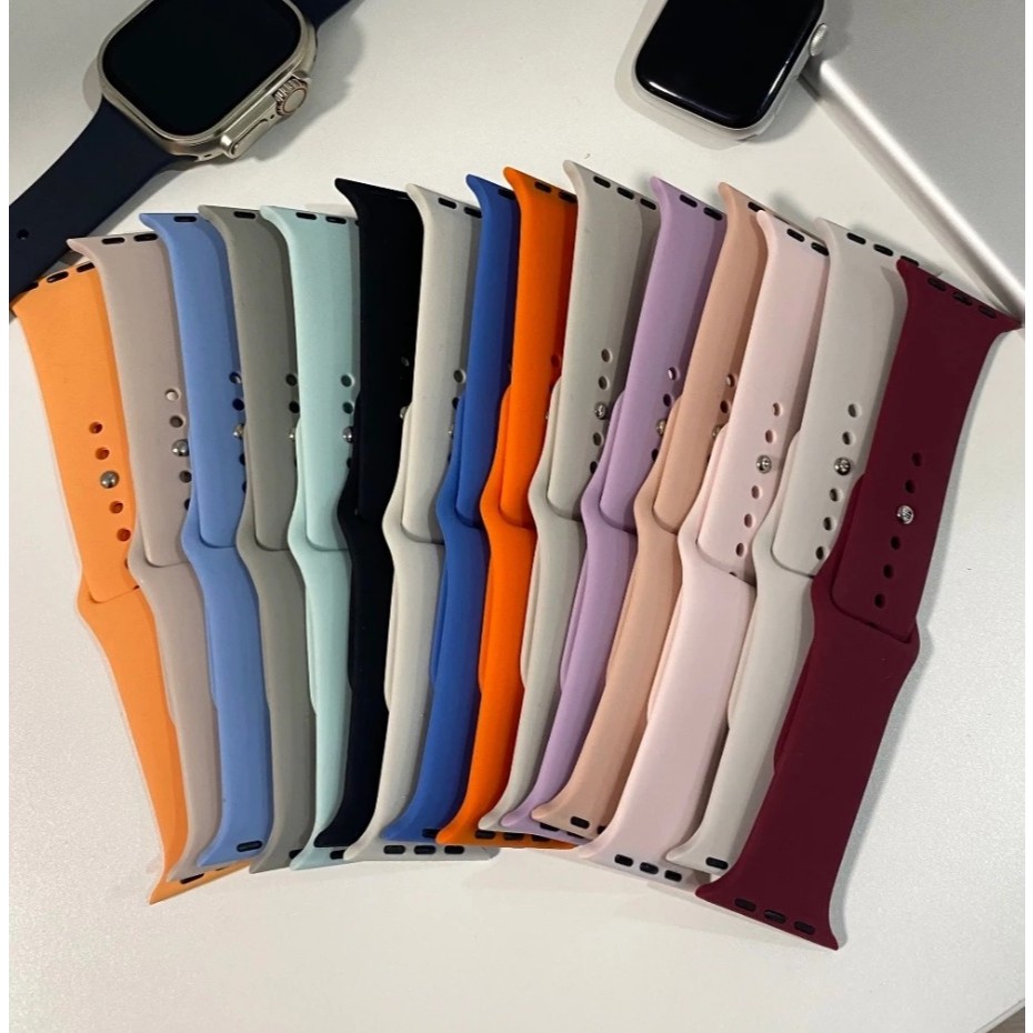 Pulseira de silicone para Smartwatch 44mm 40mm 38mm 42mm smartwatch pulseira