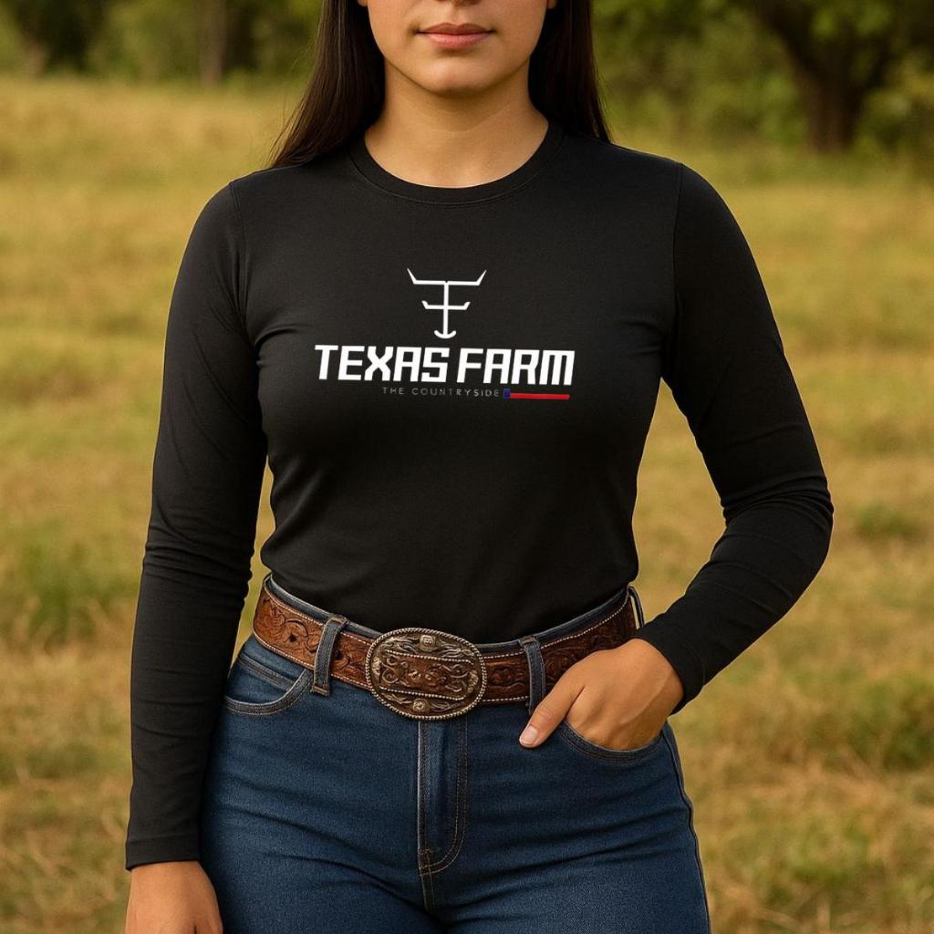 Camisa Uv Feminina Country Texas Farm Manga Longa Proteção Termica em Oferta na Shopee