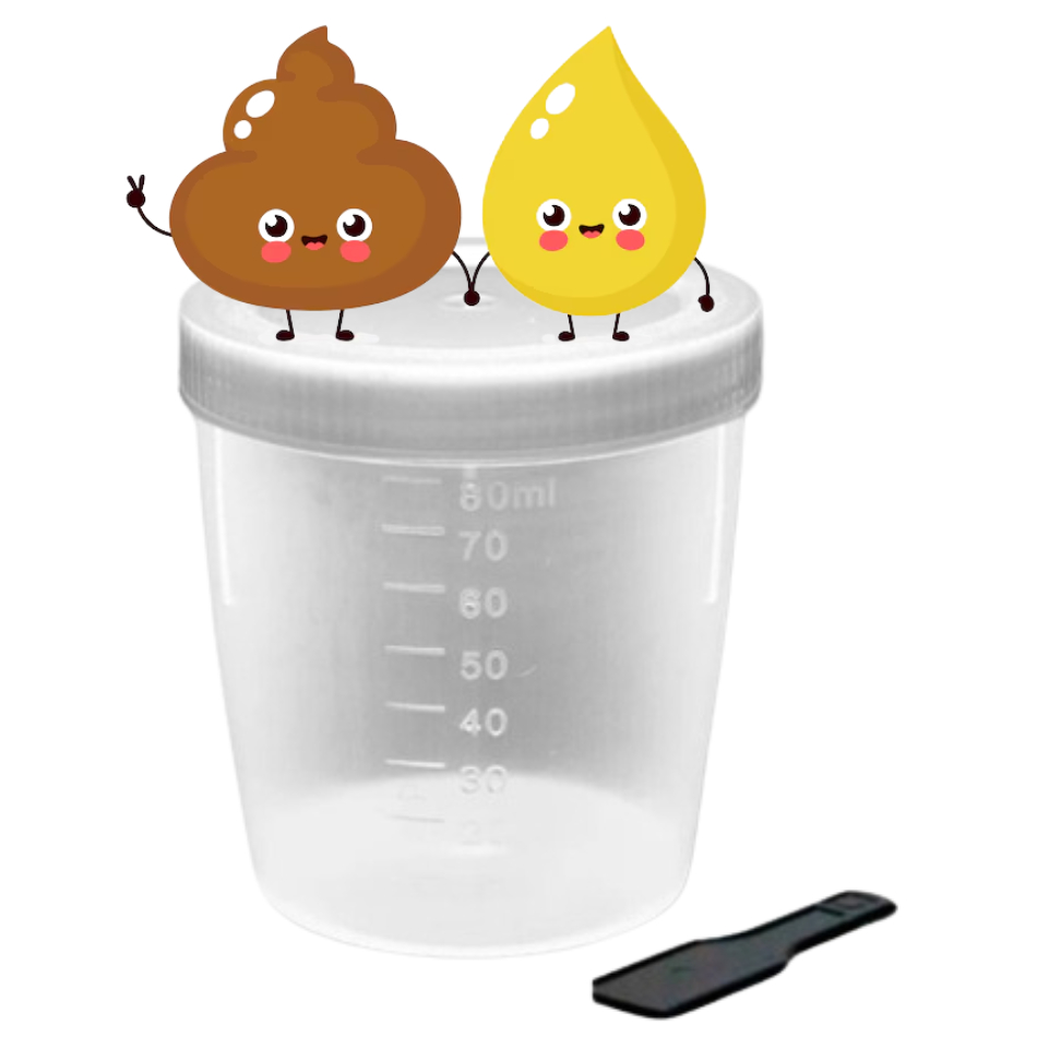 Coletor Universal 80ml Adulo Infantil Idosos Coleta de Exame laboratório Urina Fezes