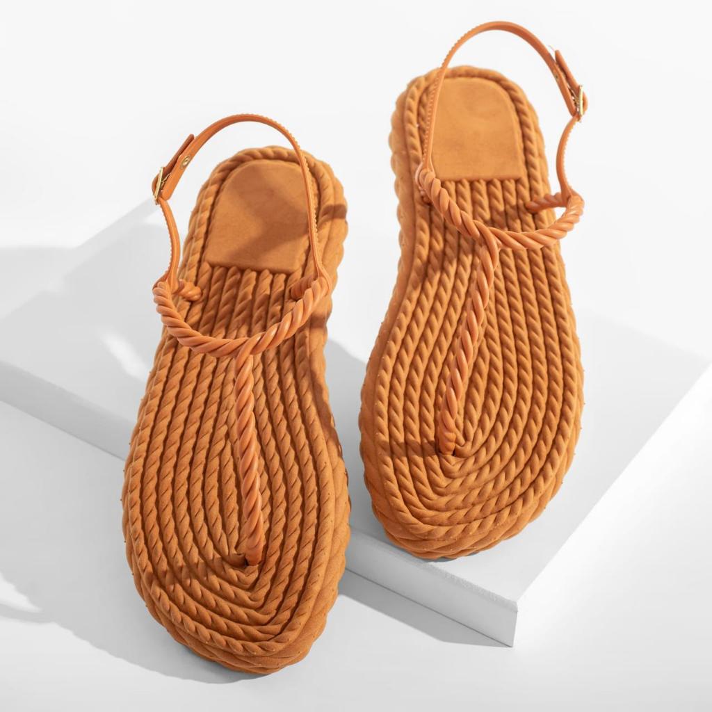 Chinelo papete trançado Nuvem Feminino sandália EVA 3 Tranças Plataforma Ortopédico Macio Confortável