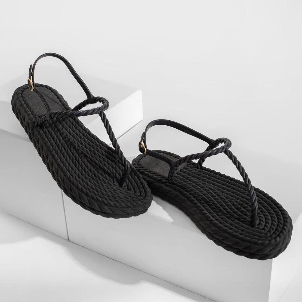 lançamento papete trançado alça chinelo Nuvem Feminino sandália EVA 3 Tranças Plataforma Ortopédico Macio Confortável