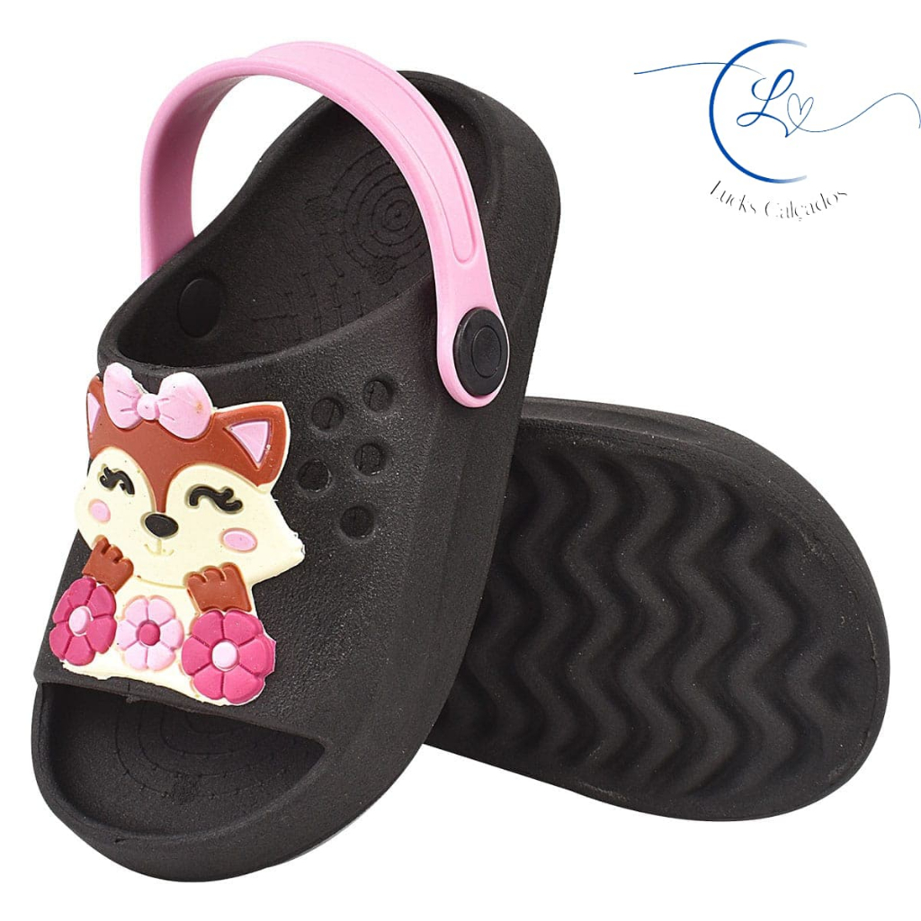 Sandalias slides infantis menina.Confortável. Lucks calçados