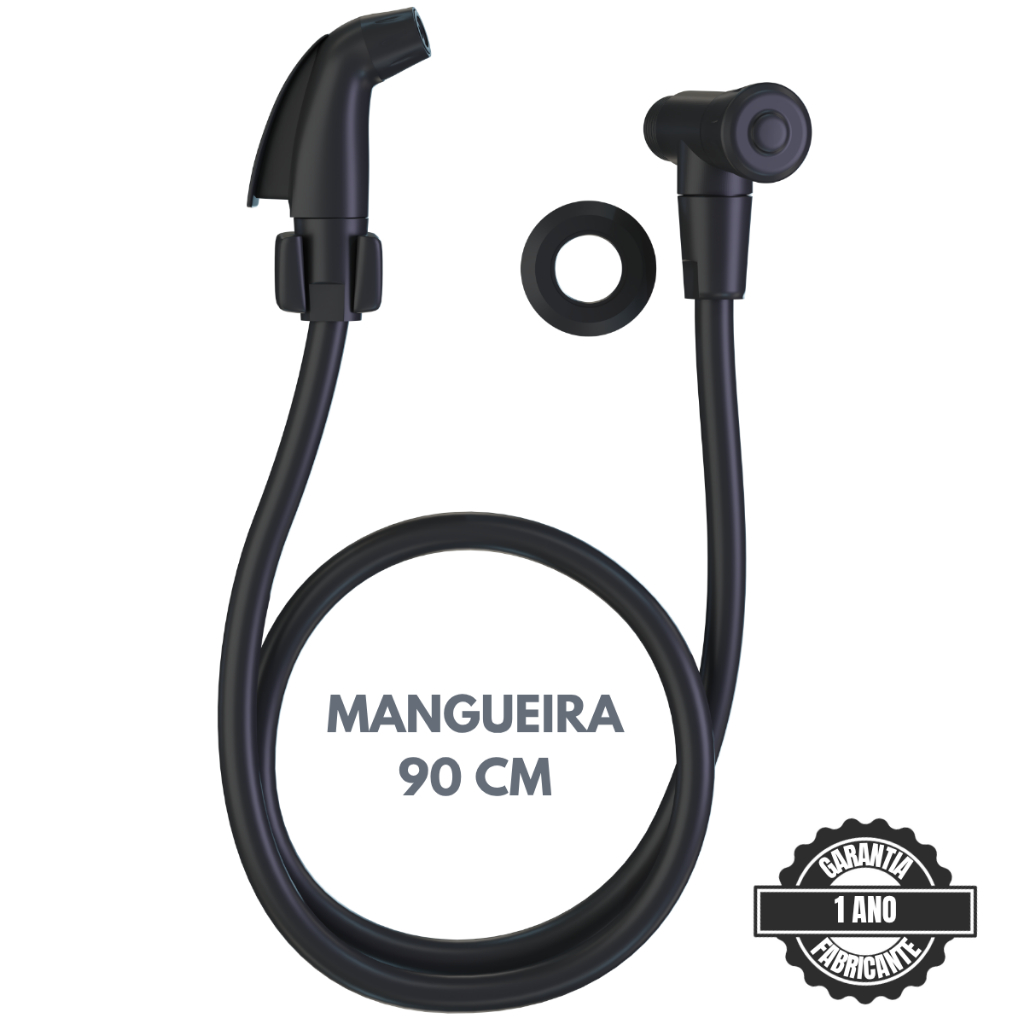 Kit Ducha Higiênica Completa Gatilho PP Preta 1/4 De Volta — imagem 2 de 2