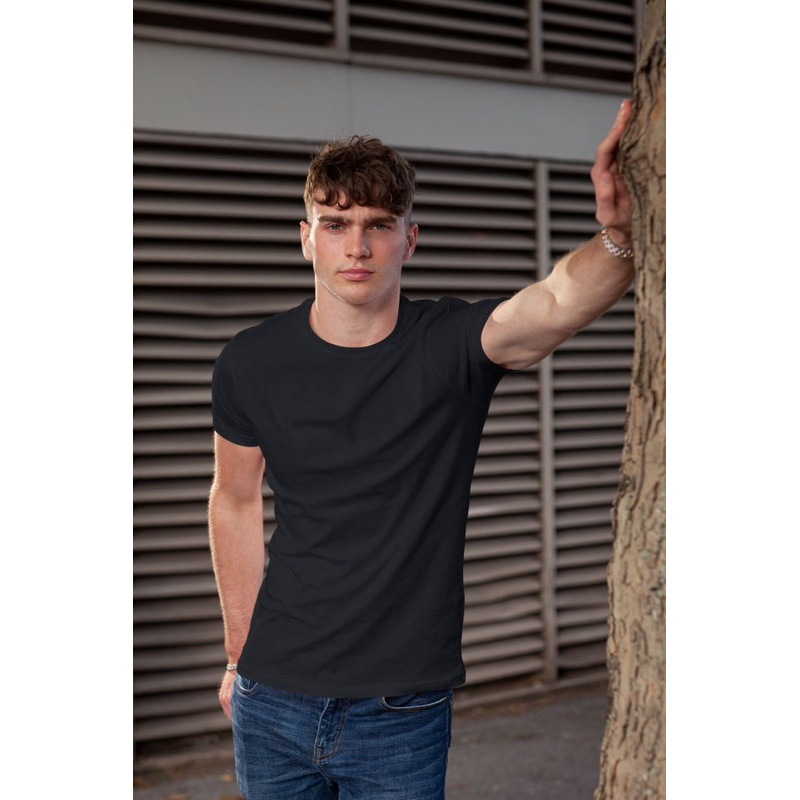 Camiseta masculina malha 100% algodão decote redondo em Oferta na Shopee