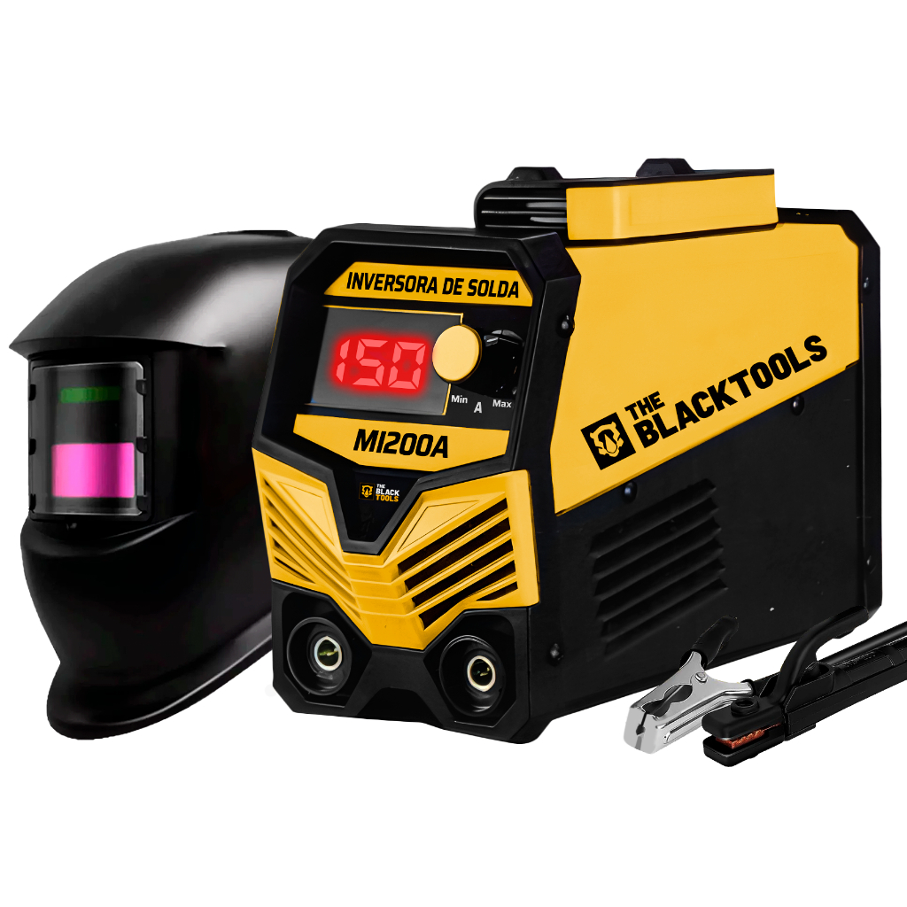 Máquina De Solda Inversora Eletrodo 150a 220v + Máscara Escurecimento Automático The Black Tools