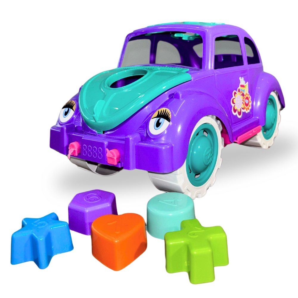 Fusca Educativo Pedagógico Várias Cores Sortidas Brinquedo Menina Com Peças de Encaixar - QUEEN SHOP em Oferta na Shopee