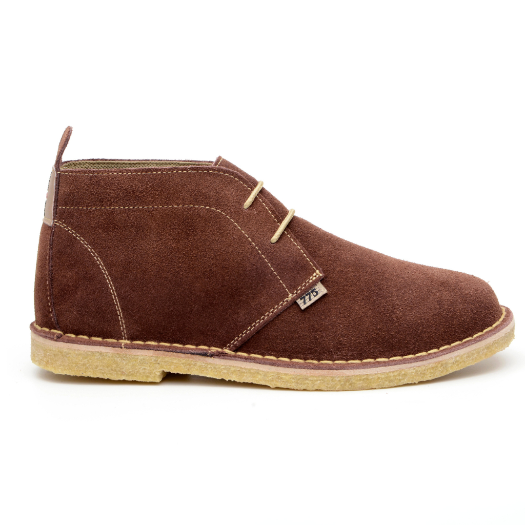 Bota Casual Couro Camurça Vintage Solado Crepe Sapato Social Cano Alto