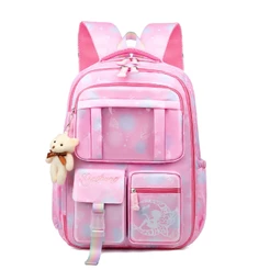 Mochila Escolar Feminina Infantil Juvenil Bolsa Grande Passeio Viajem Menina Grande Capacidade Com Chaveiro Abertura180º