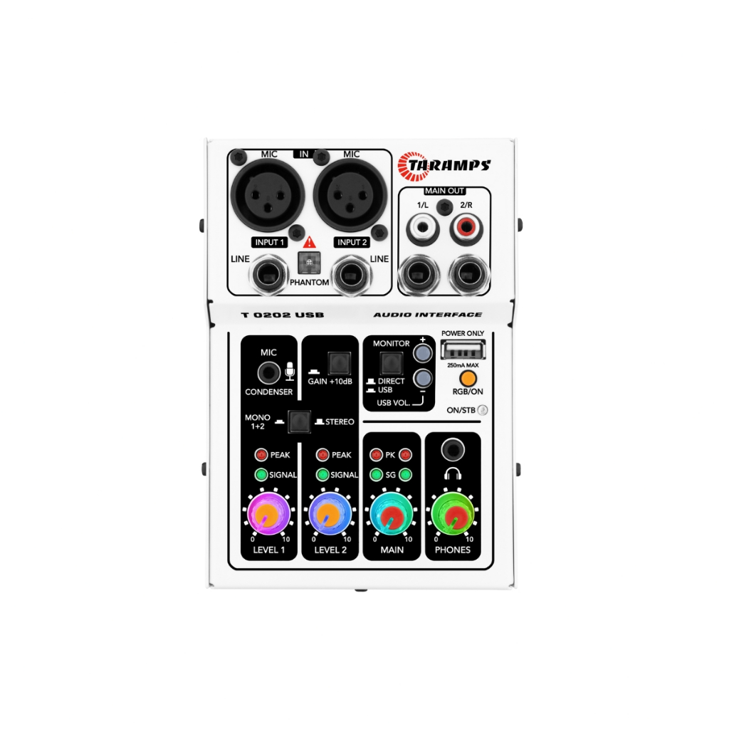 Mesa Som T0202 Interface Usb Xlr P10 Rgb Phantom Power 48v em Oferta na Shopee