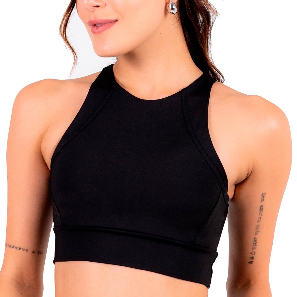 Top Cropped Academia Confortável Com Sustentação Alta Qualidade em Oferta na Shopee