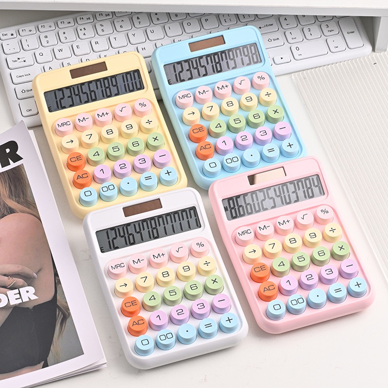 Kawaii nova calculadora de 12 dígitos teclado flexível de teclas grandes adequado para estudantes meninos e meninas-DF66 em Oferta na Shopee