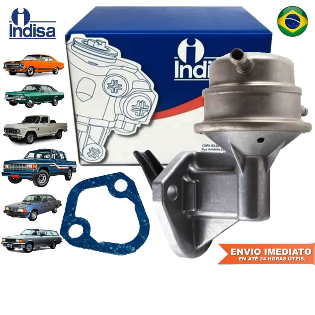 Bomba De Combustivel Mecânica Chevrolet Opala Caravan Veraneio Bonanza C20 4cc 6cc 2.5 4.1 Novo c/NF