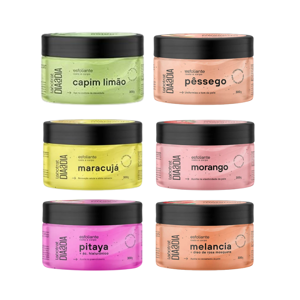 Esfoliante Corporal Labotrat 300g Dia a Dia Pêssego Morango Pitaya Melancia Maracujá Capim Limão - Beauty