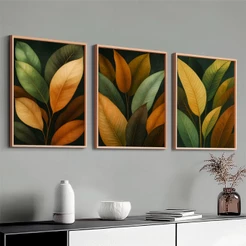 Conjunto Quadros Decorativos 50x70 cm Moldura Grande Para Sala Quarto Escritório Hall