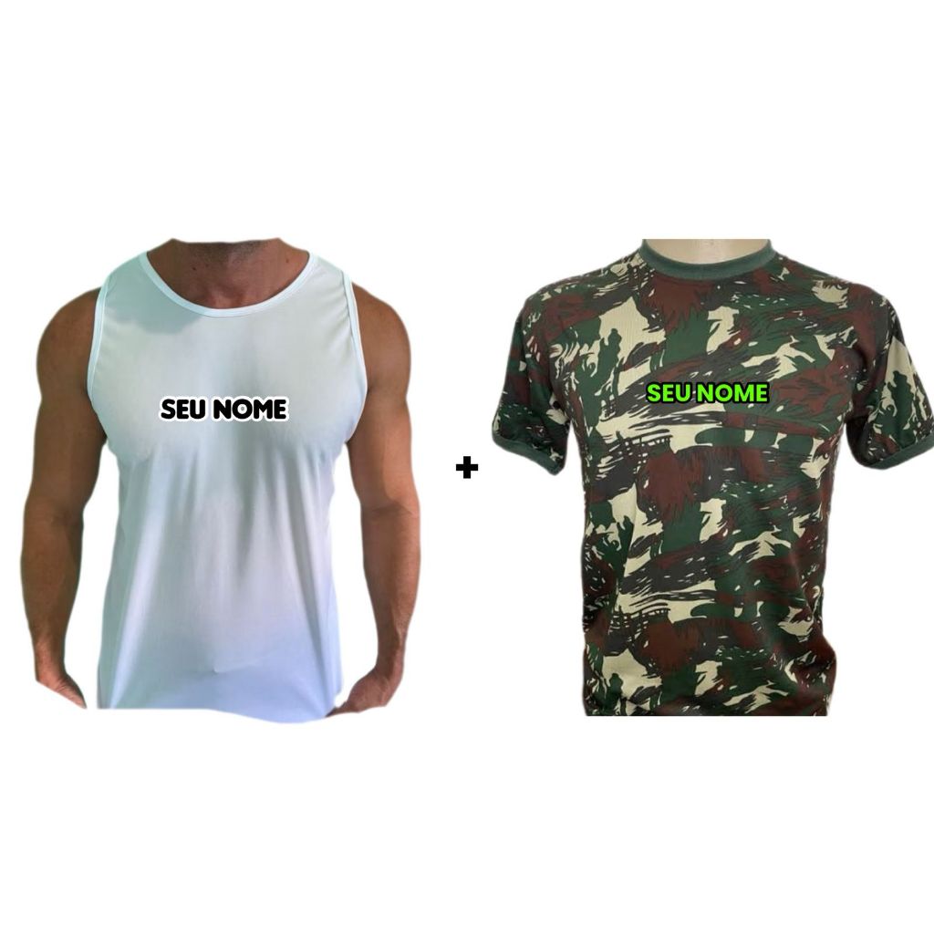 Kit Camisa de TFM + Camisa Camuflada padrão EB - Dryfit (bordadas) em Oferta na Shopee